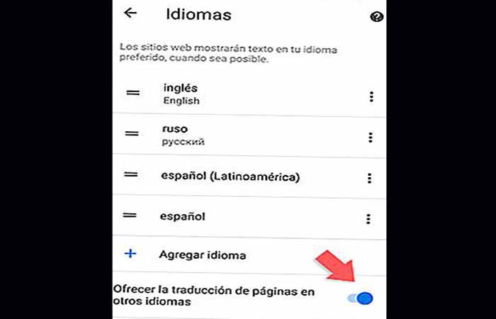 Traductor Google Chrome en Android