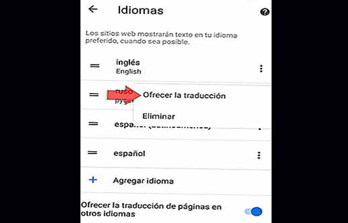 Traductor Google Chrome en Android